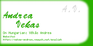 andrea vekas business card
