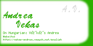 andrea vekas business card